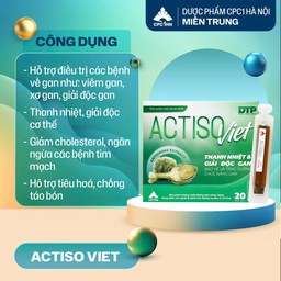 Actiso Việt thanh nhiệt giải độc gan tự nhiên hiệu quả (Hộp 4 vỉ x 5 ống)