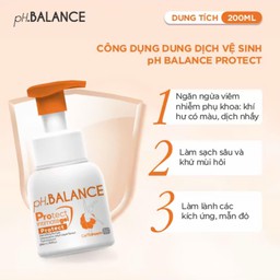 Bọt Vệ Sinh pH Balance Protect Gel Làm Sạch Dịu Nhẹ Giúp Cân Bằng pH, Chăm Sóc Vùng Kín An Toàn (Chai 200ml)