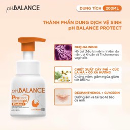 Bọt Vệ Sinh pH Balance Protect Gel Làm Sạch Dịu Nhẹ Giúp Cân Bằng pH, Chăm Sóc Vùng Kín An Toàn (Chai 200ml)