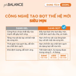Gel Bọt Vệ Sinh pH Balance Protect Intimate Gel Hỗ Trợ Khử Mùi Hôi, Giảm Ngứa, Viêm Nhiễm, Khí Hư, Cân Bằng pH (Chai 200ml)