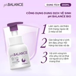 Gel Bọt Vệ Sinh pH Balance Bio Intimate Gel Hỗ Trợ Bổ Sung Lợi Khuẩn Prebiotic, Giảm Ngứa, Khử Mùi, Làm Dịu Kích Ứng (Chai 200ml)