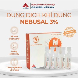 Dung dịch khí dung Nebusal 3% vệ sinh mũi họng, hỗ trợ long đờm