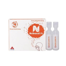 Dung Dịch Khí Dung Nebusal 3% Vệ Sinh Mũi Họng & Hỗ Trợ Long Đờm (Hộp 1 vỉ x 5 ống 5ml)