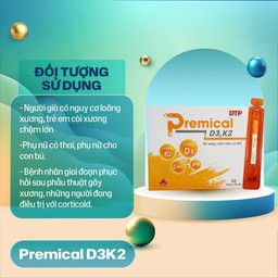 Dung dịch uống Premical D3K2 bổ sung canxi, vitamin D3K2 phòng loãng xương hiệu quả (Hộp 4 vỉ x 5 ống 10ml)