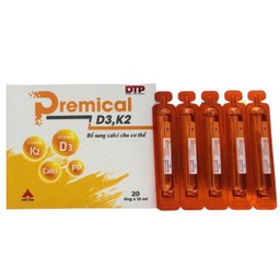 Dung dịch uống Premical D3K2 phòng loãng xương, chắc khoẻ xương (Hộp 4 vỉ x 5 ống 10ml)