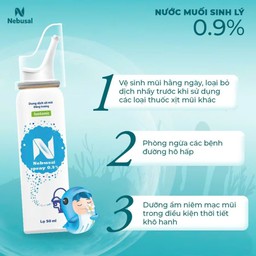 Dung dịch xịt mũi đẳng trương Nebusal Spray 0.9% Giúp Vệ Sinh Và Bảo Vệ Mũi Mỗi Ngày (Lọ 50ml)
