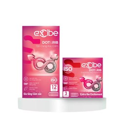 Bao cao su Excibe Dot&Rib siêu bảo vệ, tăng cảm giác (Hộp 3 cái)