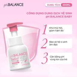 Bọt Vệ Sinh pH Balance Baby Cho Bé Trai Và Bé Gái Hỗ Trợ Làm Sạch Dịu Nhẹ, Ngăn Ngừa Hăm Tã, Rôm Sẩy (Chai 200ml)