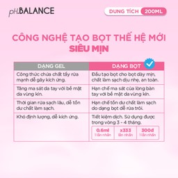 Bọt Vệ Sinh pH Balance Baby Cho Bé Trai Và Bé Gái Hỗ Trợ Làm Sạch Dịu Nhẹ, Ngăn Ngừa Hăm Tã, Rôm Sẩy (Chai 200ml)