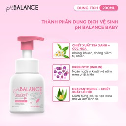 Bọt Vệ Sinh pH Balance Baby Cho Bé Trai Và Bé Gái Hỗ Trợ Làm Sạch Dịu Nhẹ, Ngăn Ngừa Hăm Tã, Rôm Sẩy (Chai 200ml)