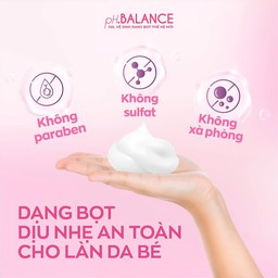 Gel bọt pH Balance Baby Intimate Gel vệ sinh vùng kín dịu nhẹ cho bé (Chai 200ml)