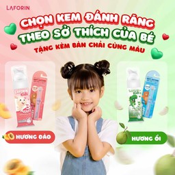 Kem Đánh Răng Laforin Kids Hương Đào, Ổi Cho Trẻ Giúp Ngăn Ngừa Sâu Răng, Giảm Hôi Miệng, Sưng Nướu (Tuýp 75g) - thumbnail 3