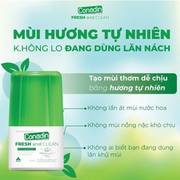 Lăn Nách Không Mùi Conadin roll-on Fresh and Clean Khử Mùi Hôi, Không Thâm Nách, Không Ố Vàng Áo(Lọ 15ml, 30ml) - thumbnail 6