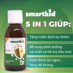Siro Smartkid hỗ trợ tăng cường sức đề kháng, tăng miễn dịch tự nhiên cho cơ thể (Hộp 1 chai 150ml)