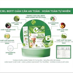 Thạch Cjel Befit hỗ trợ giảm béo,thanh lọc cơ thể an toàn (Hộp 20 gói)