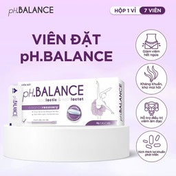 Viên Đặt Âm Đạo pH Balance Hỗ Trợ Giảm Ngứa, Giảm Viêm Nhiễm, Giảm Tiết Dịch, Loại Bỏ Mùi Hôi (Hộp 1 vỉ, 7 viên)