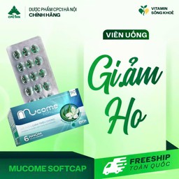 Viên ngậm giải cảm Mucome Softcap (Hộp 6 vỉ x 15 viên)