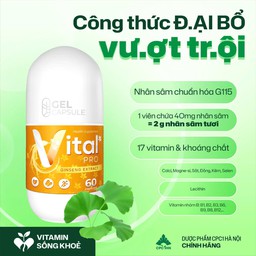 Viên uống Vital Pro bổ sung vitamin và khoáng chất, giúp tăng sức đề kháng và cải thiện thể lực (Lọ 30 viên, 60 viên)