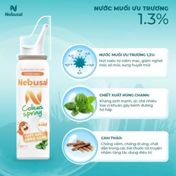 Xịt Mũi Nebusal Coleus Spray Baby 1.3% Giúp Bé Giảm Nghẹt Mũi Và Ngủ Ngon (Chai 50ml)