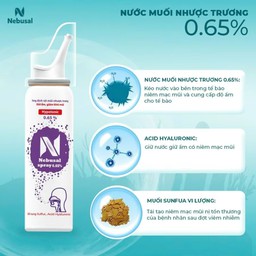 Xịt mũi Nebusal Spray 0.65% làm sạch và giảm nghẹt mũi dịu nhẹ