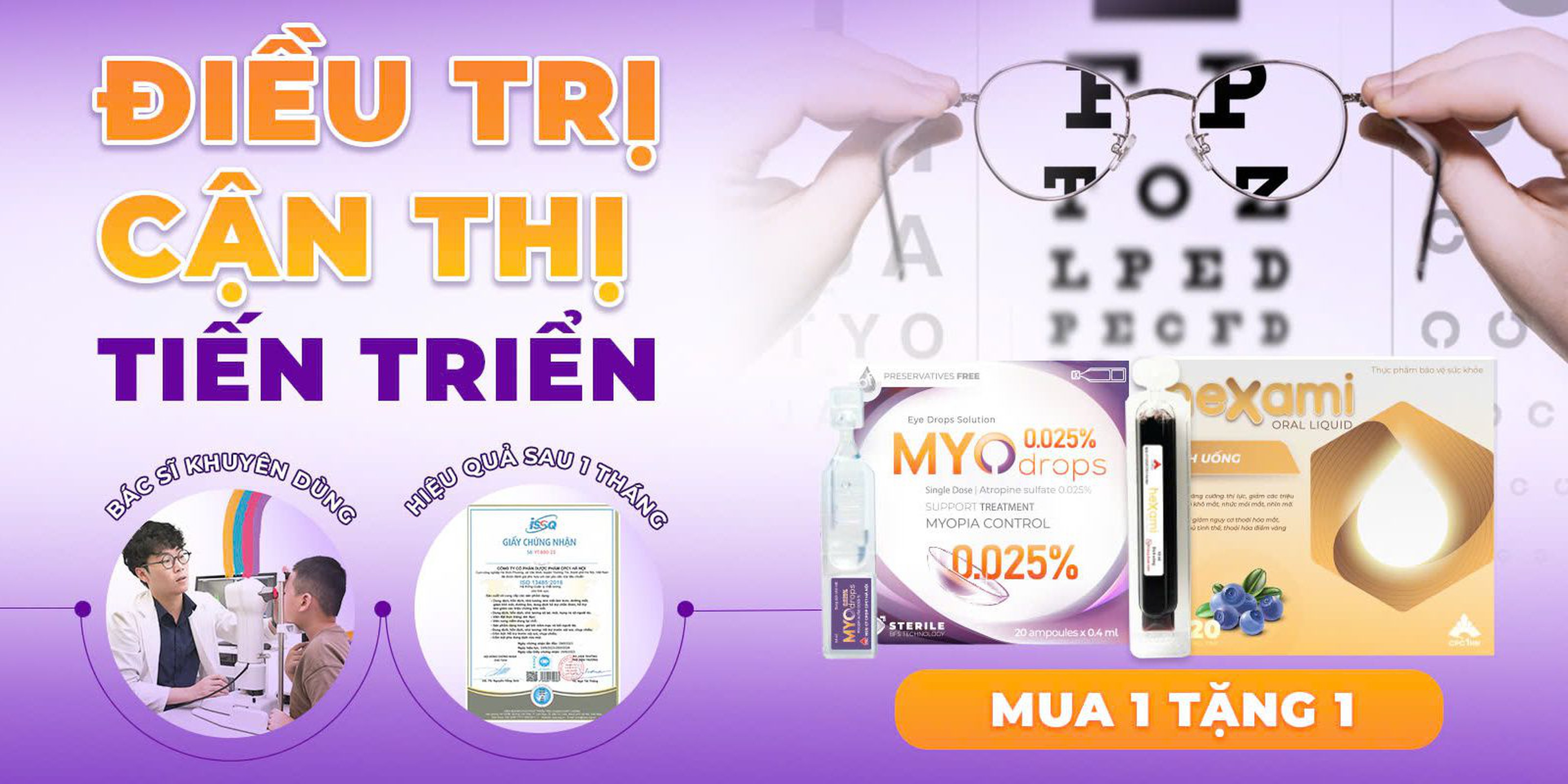 Bộ đôi sản phẩm điều trị cận thị tiến triển