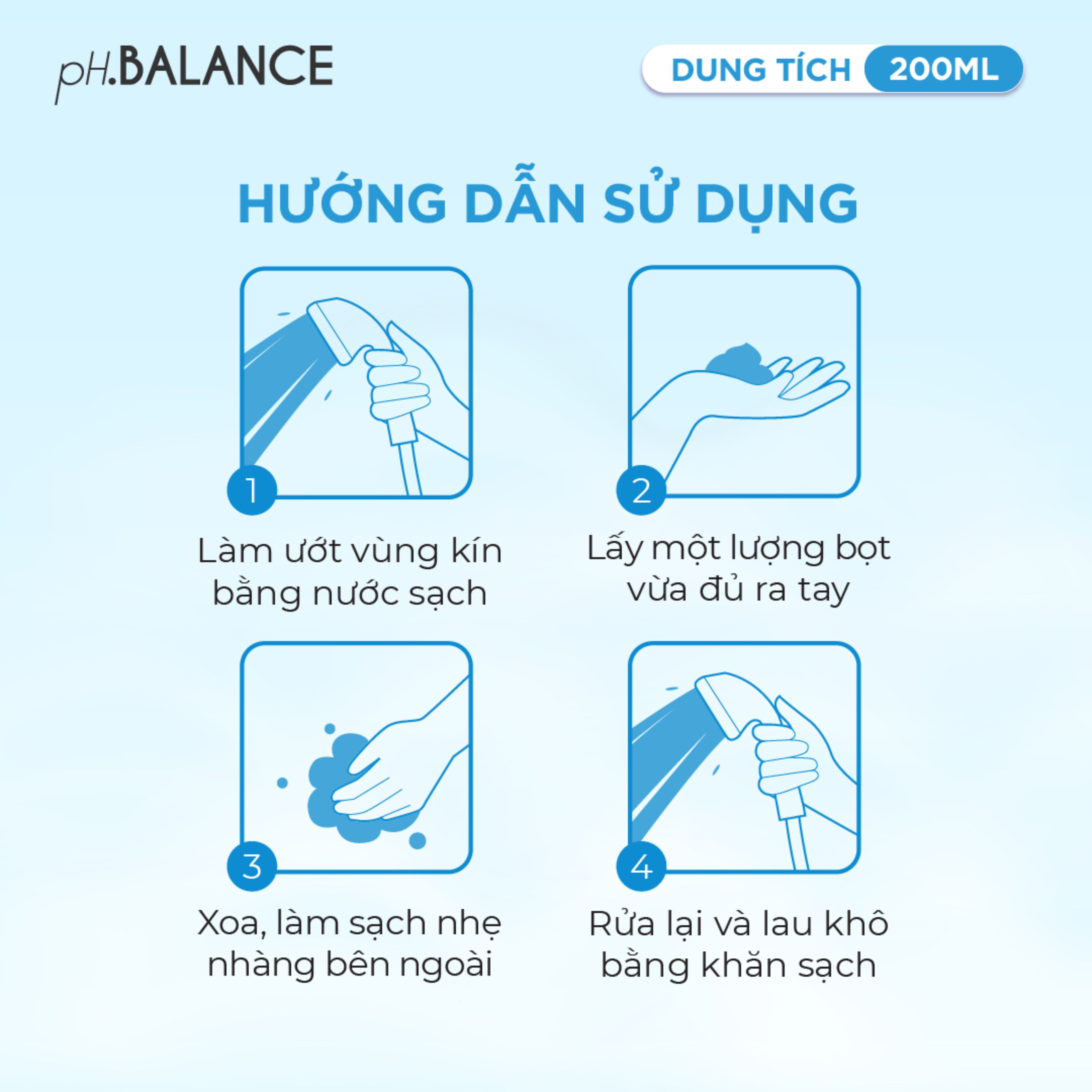 Gel Bọt pH Balance Mois Intimate dưỡng ẩm chuyên sâu, giảm khô hạn, cân bằng tự nhiên (Hộp 200ml)