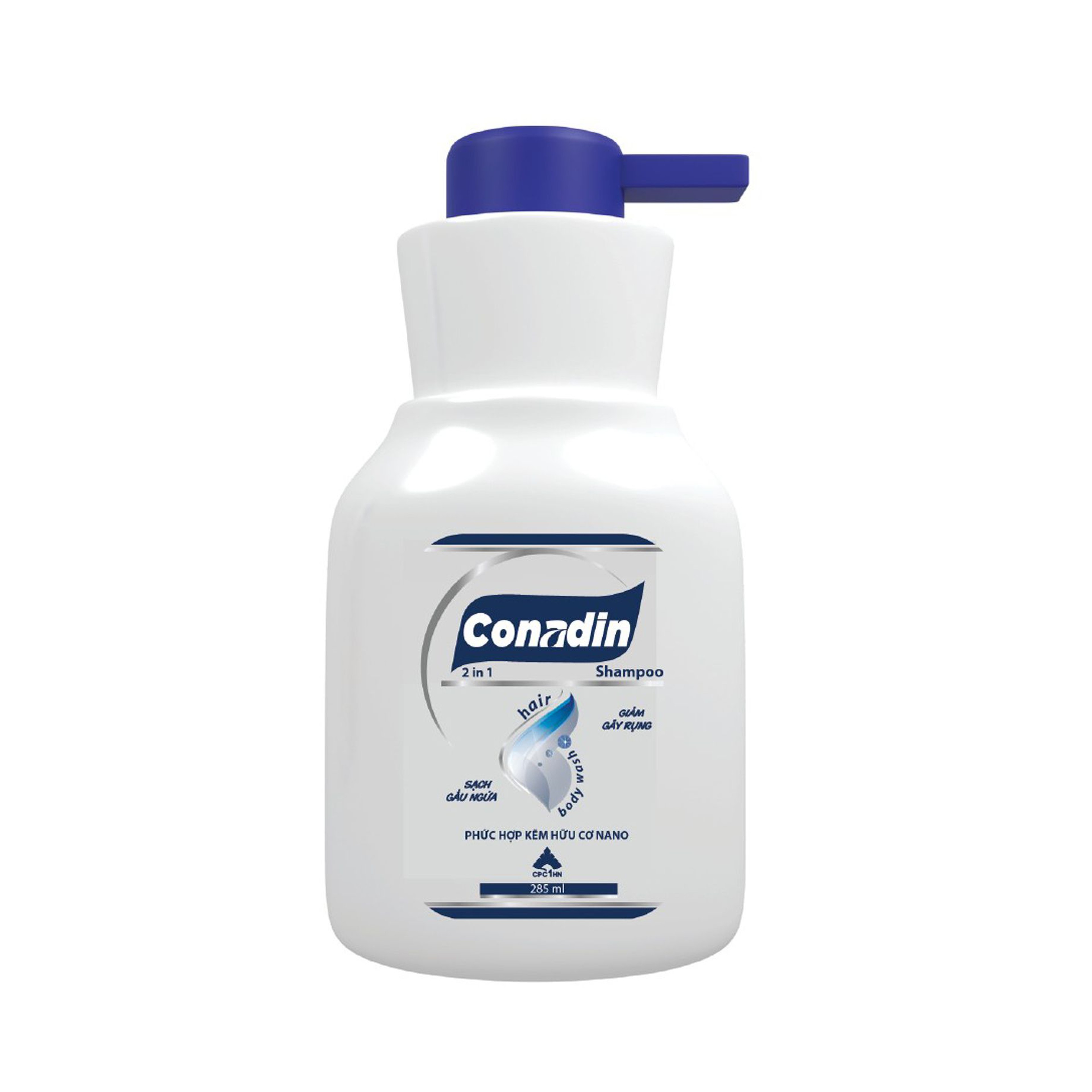 Dầu Gội Conadin Shampoo Giảm Gàu, Giảm Nấm, Ngứa Da Đầu & Rụng Tóc Hiệu Quả (Chai 285ml)