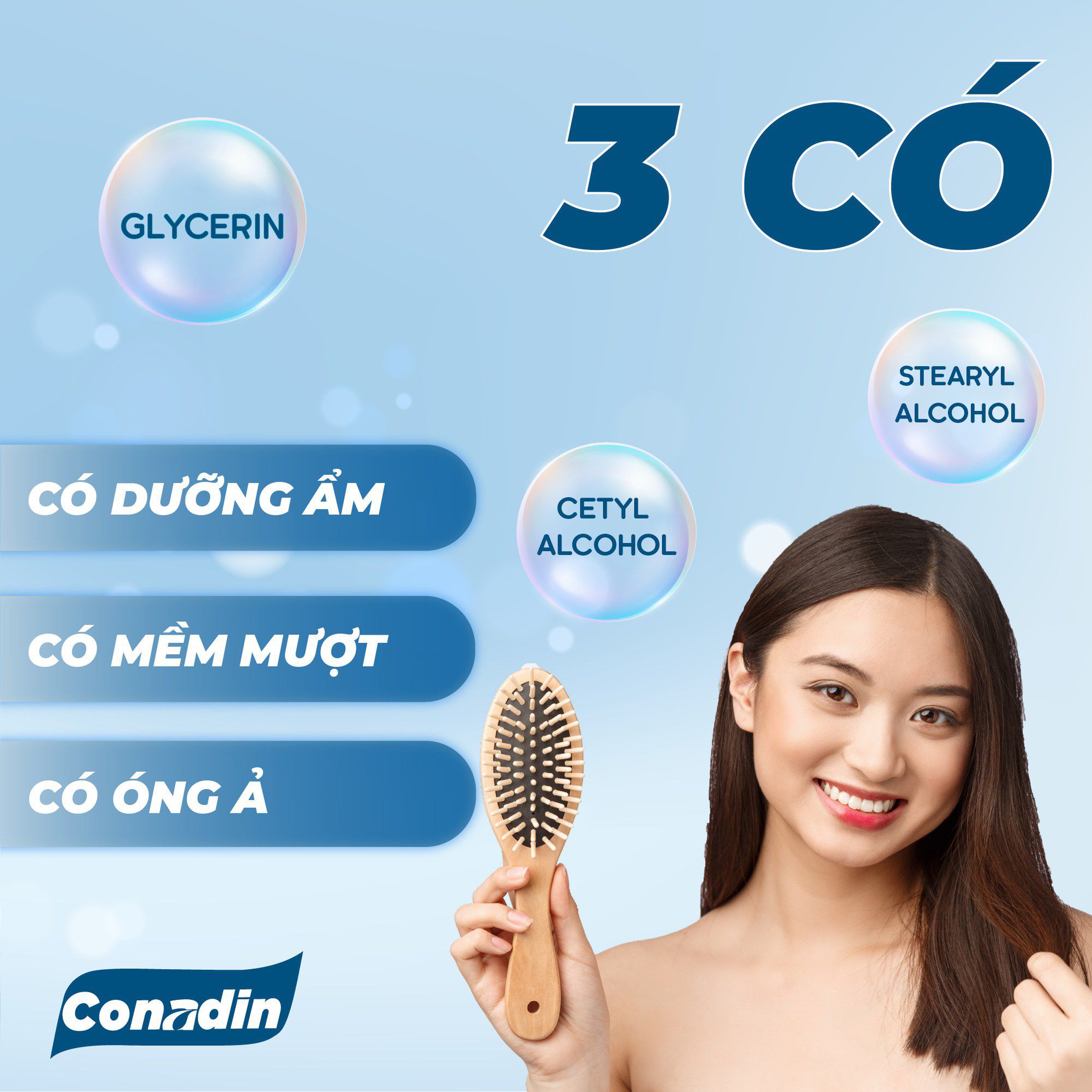 Dầu Gội Conadin Shampoo Giảm Gàu, Giảm Nấm, Ngứa Da Đầu, Rụng Tóc Hiệu Quả (Chai 285ml)