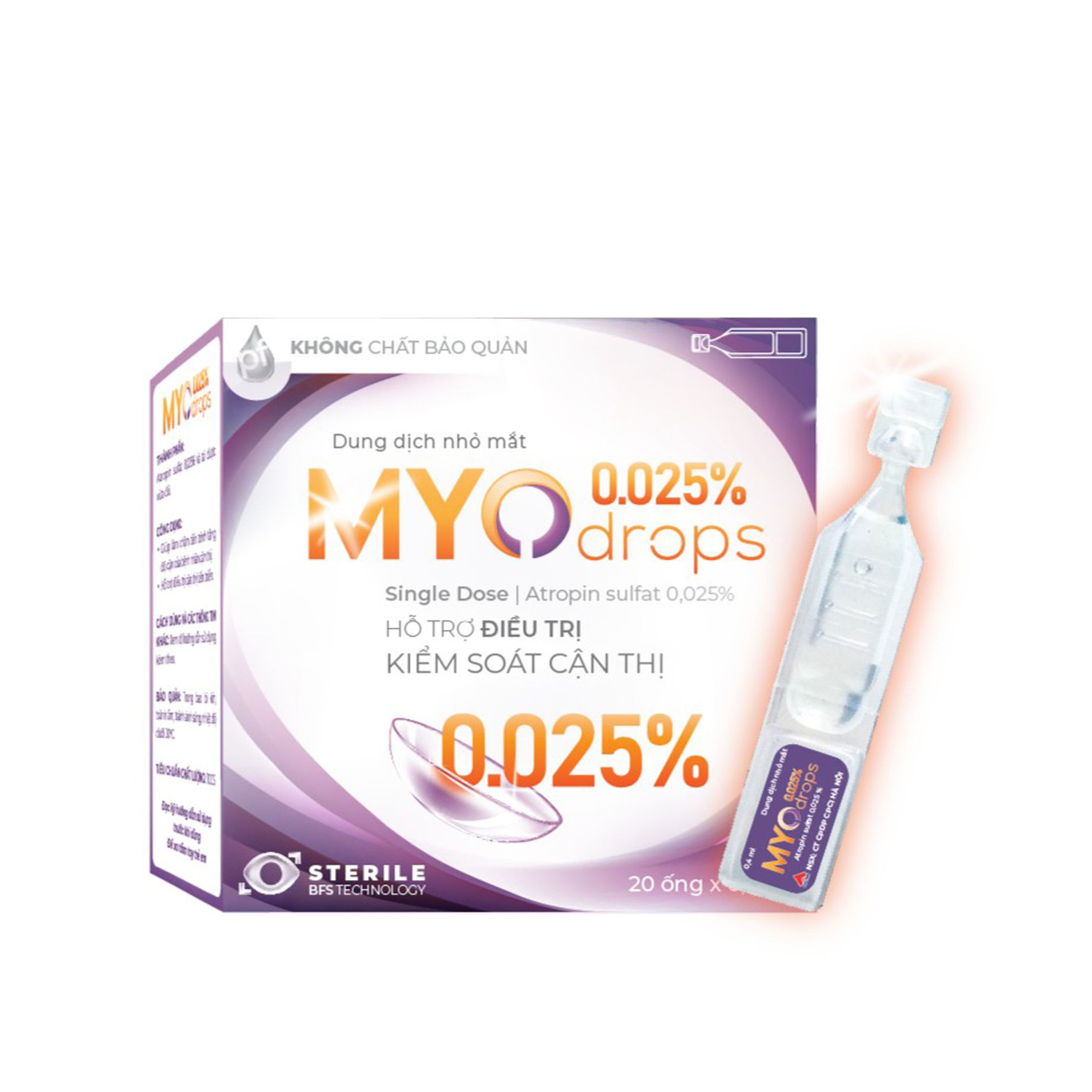 Dung dịch nhỏ mắt Myodrops 0,025% Hỗ Trợ Kiểm Soát Tăng Độ Cận Hiệu Quả Cho Trẻ 10–15 Tuổi