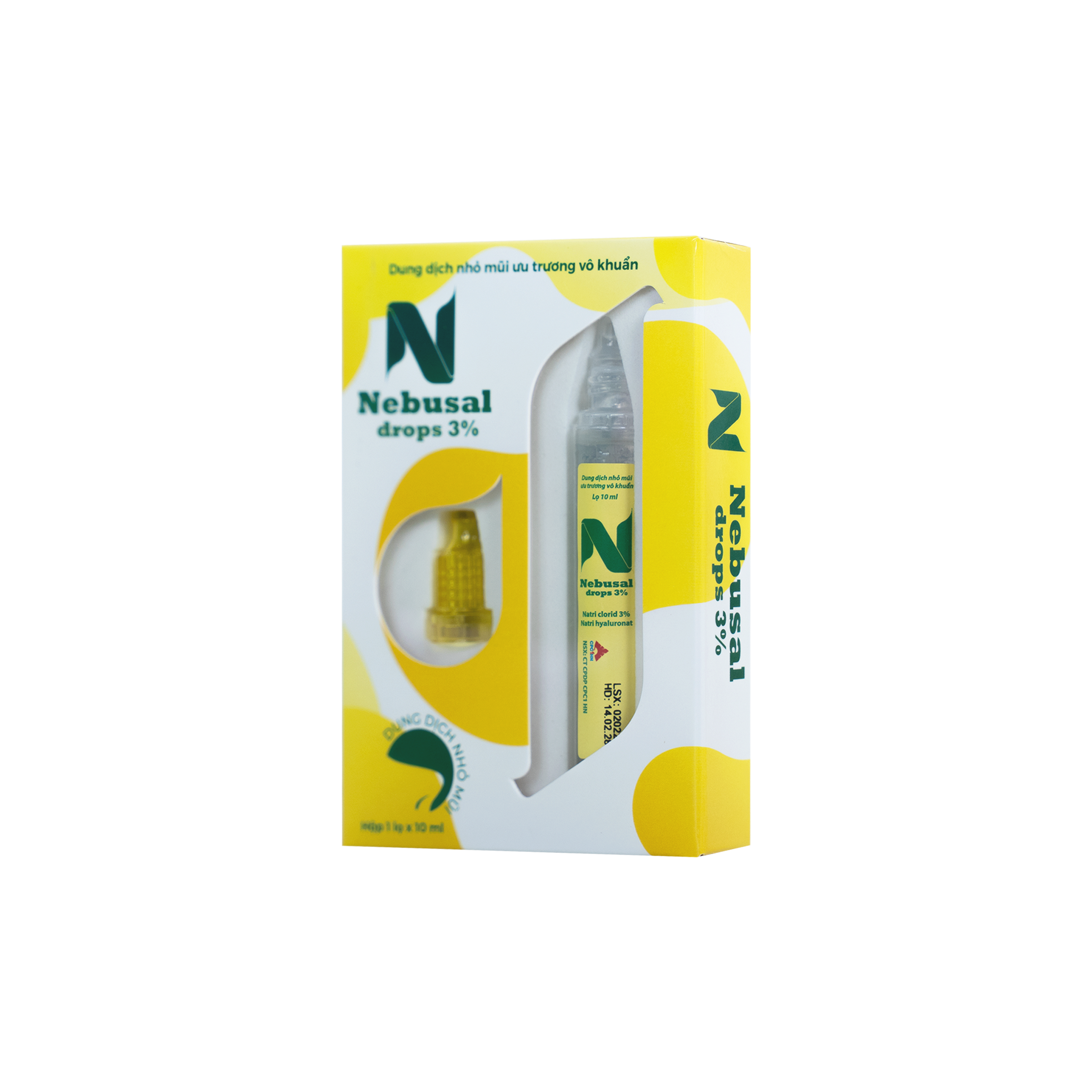 Nhỏ Mũi Nebusal Drop 3% Giúp Giảm Nghẹt Mũi, Sổ Mũi Cho Bé (Lọ 10ml)