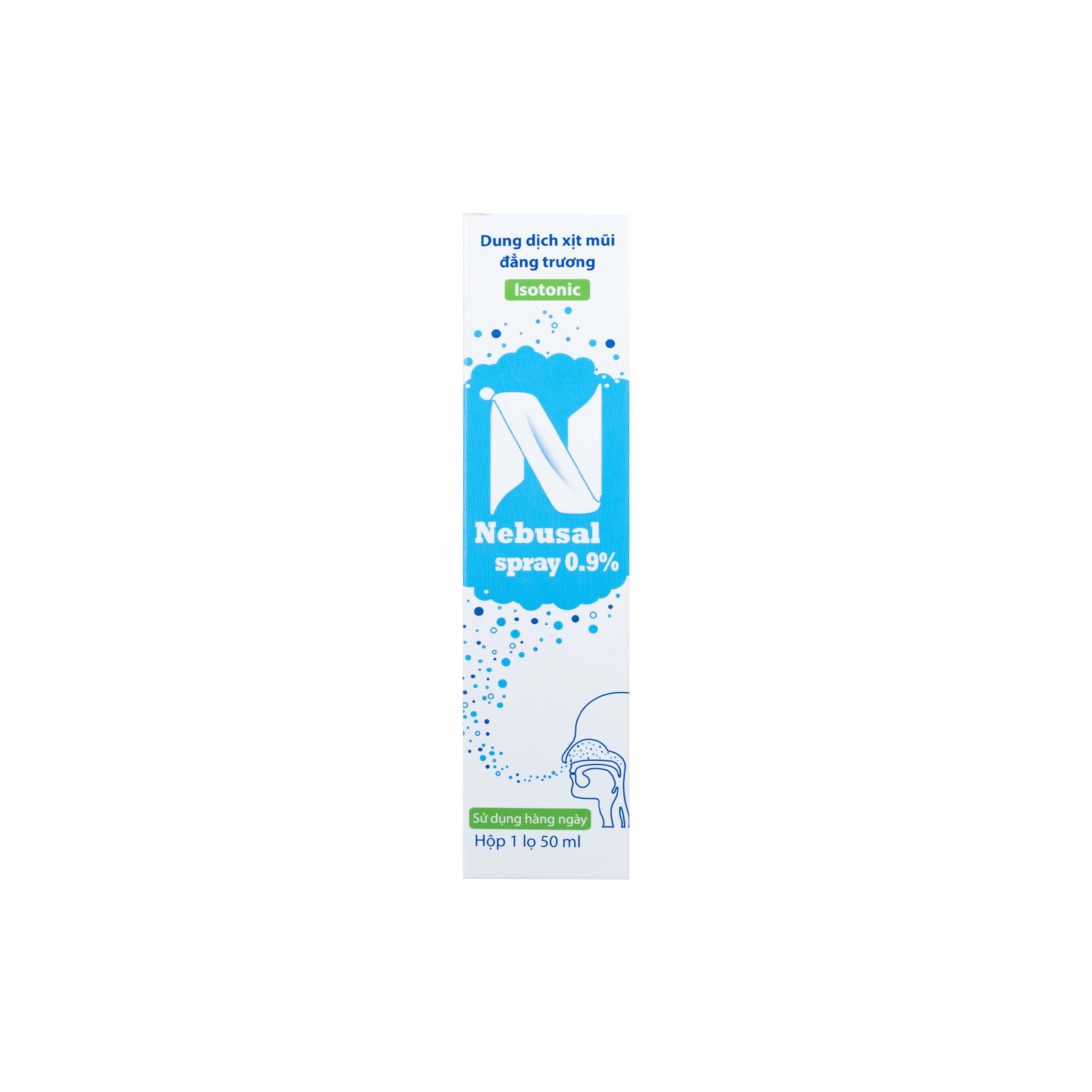 Xịt Mũi Đẳng Trương Nebusal Spray 0.9% Vệ Sinh Mũi Hàng Ngày, Phòng Nghẹt Mũi, Sổ Mũi Cho Bé (Chai 50 ml) 