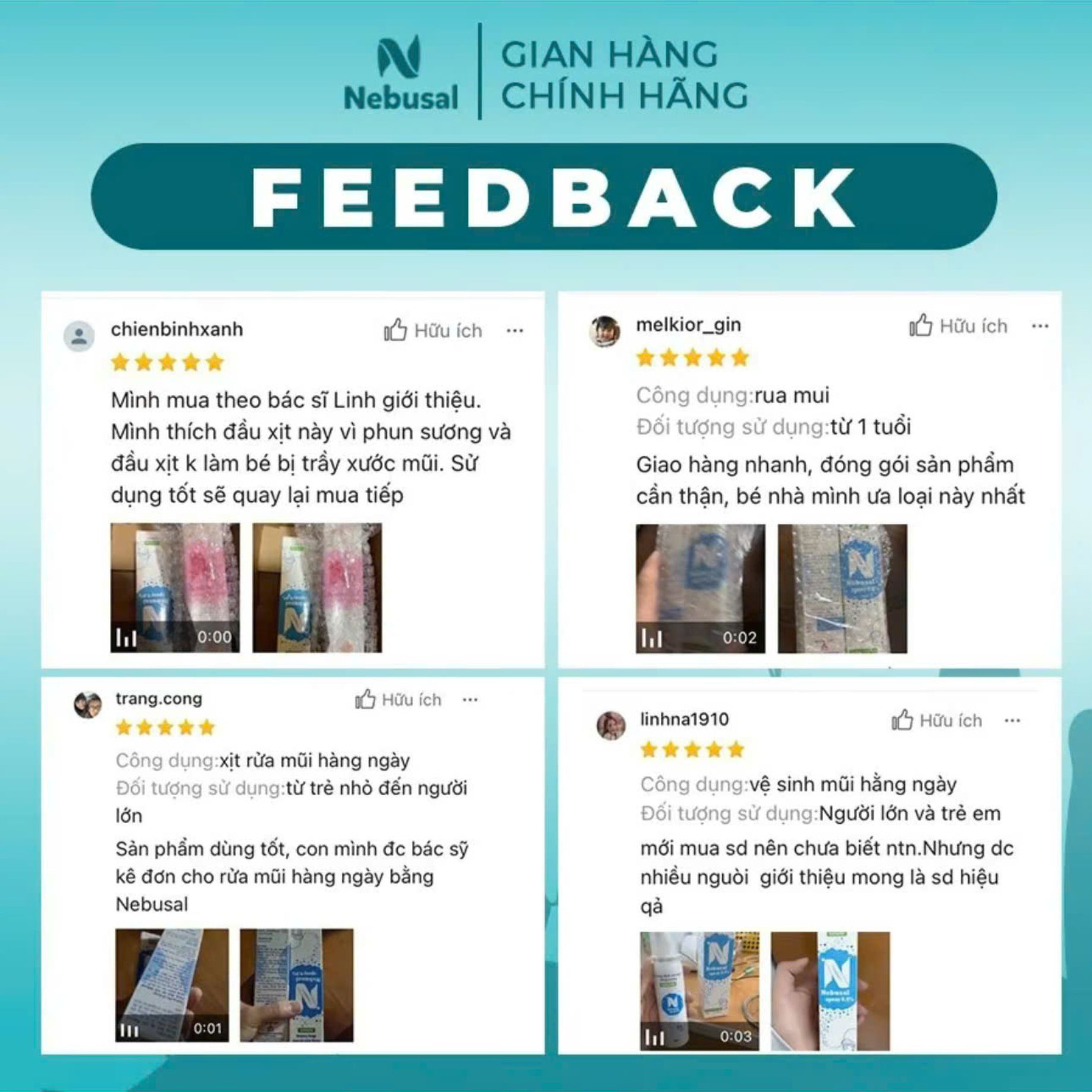 Dung dịch xịt mũi đẳng trương Nebusal Spray 0.9% Giúp Vệ Sinh Và Bảo Vệ Mũi Mỗi Ngày (Lọ 50ml)