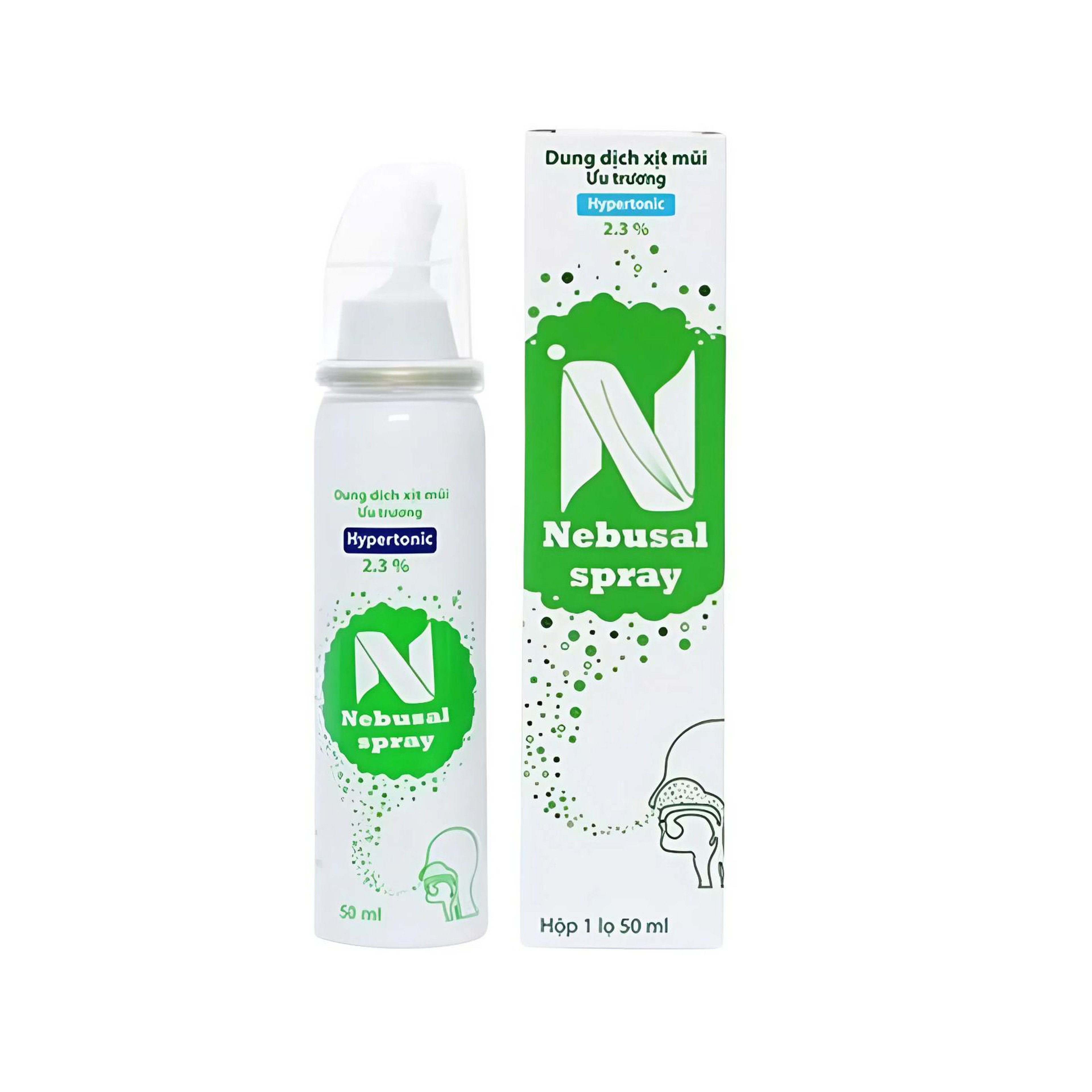 Dung dịch xịt mũi Nebusal spray 2.3% (Hộp 1 lọ 50ml)