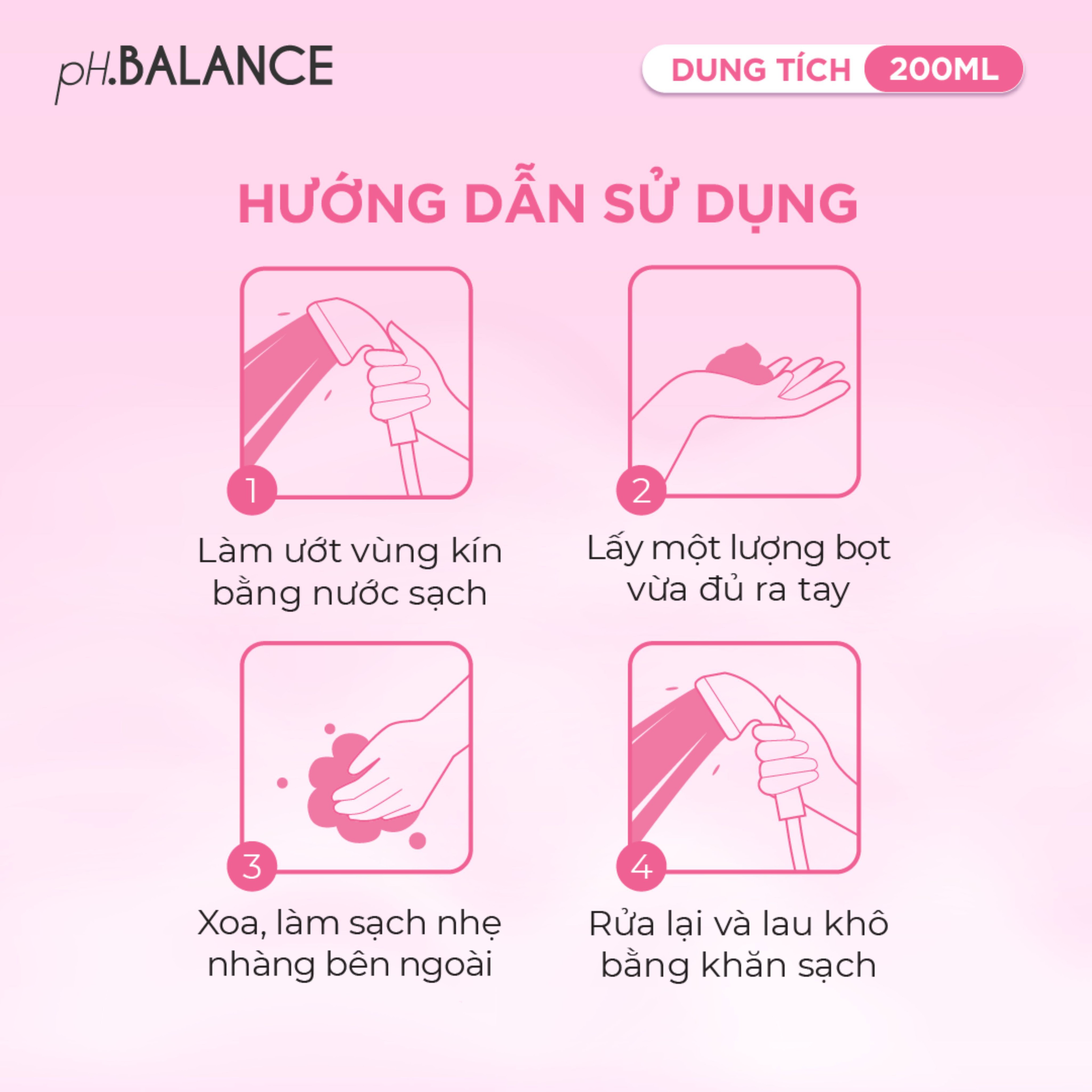Bọt Vệ Sinh pH Balance Baby Cho Bé Trai Và Bé Gái Hỗ Trợ Làm Sạch Dịu Nhẹ, Ngăn Ngừa Hăm Tã, Rôm Sẩy (Chai 200ml)