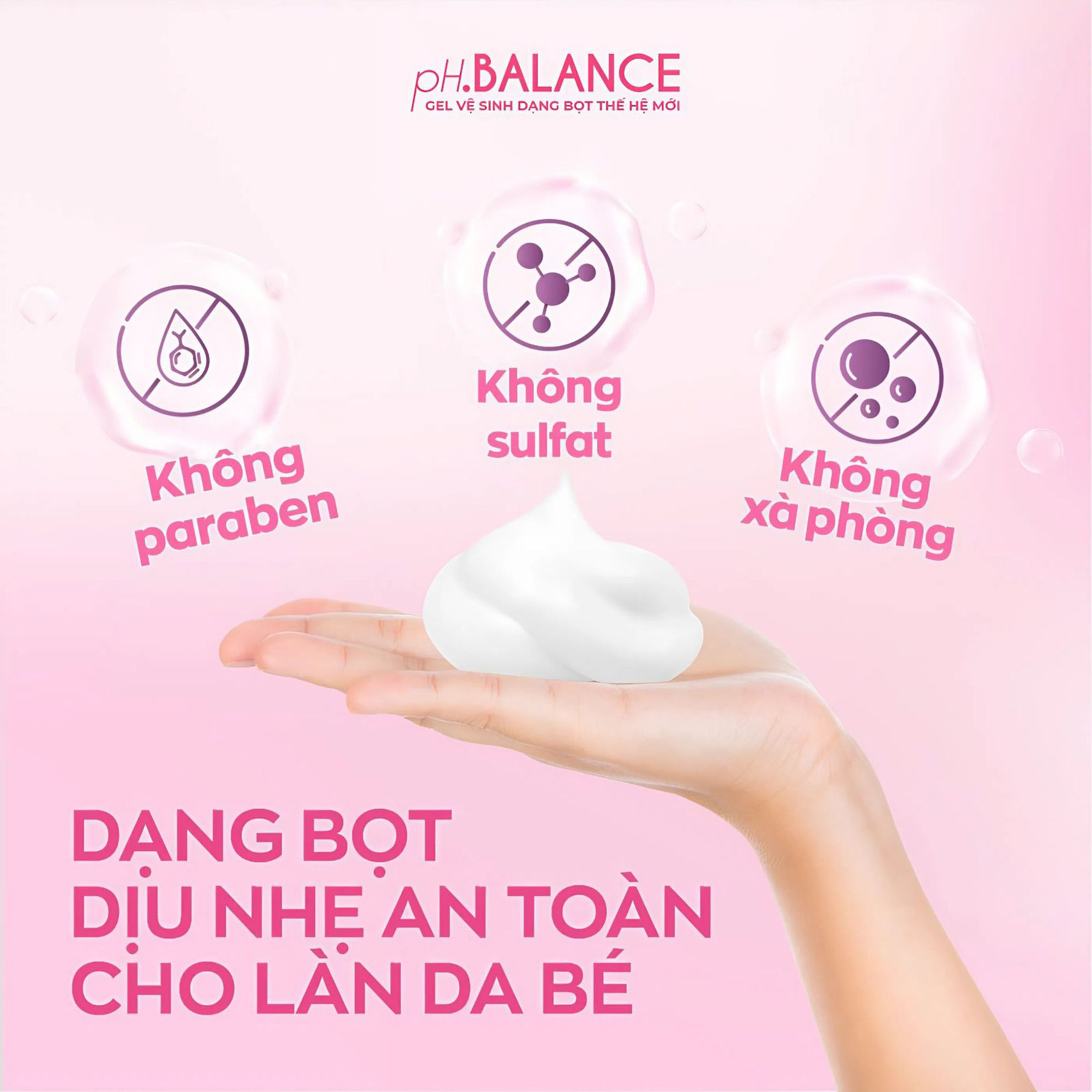 Gel bọt pH Balance Baby Intimate Gel vệ sinh vùng kín dịu nhẹ cho bé (Chai 200ml)
