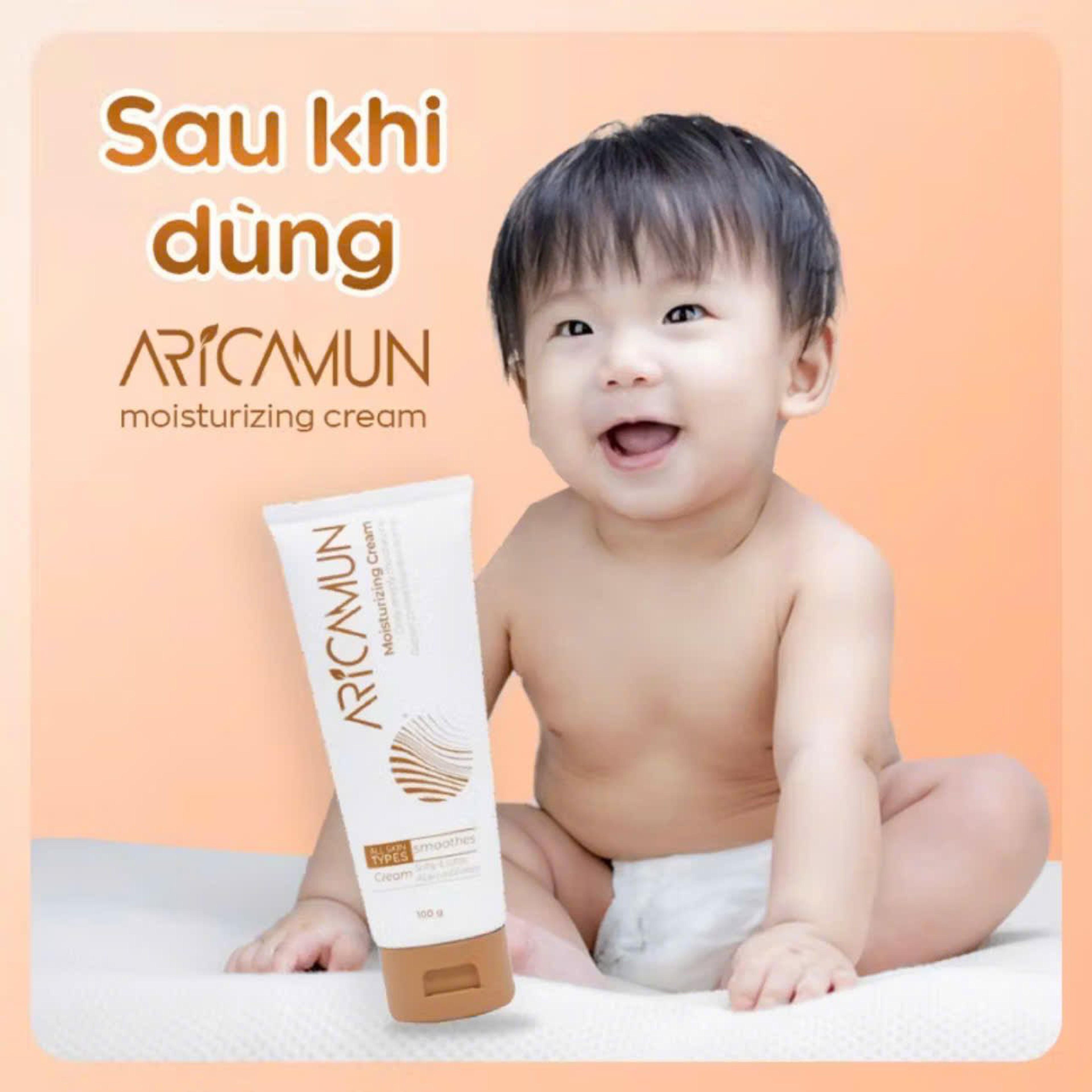Kem Dưỡng Ẩm Aricamun Moisturizing Cream Giảm Triệu Chứng Chàm Sữa, Viêm Da Cơ Địa Cho Trẻ Sơ Sinh (Tuýp 100g)
