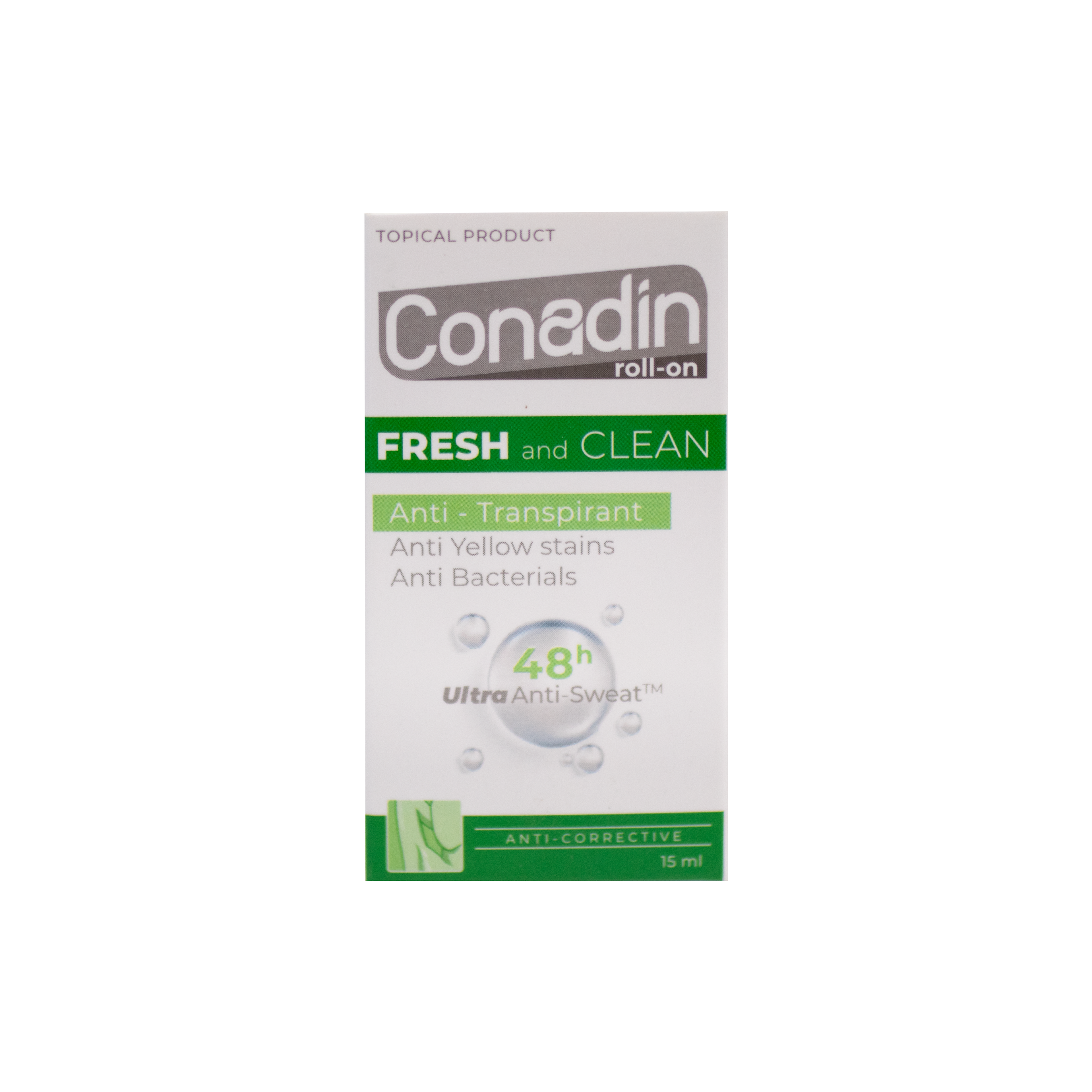 Lăn Khử Mùi Conadin roll-on Fresh and Clean Kháng Khuẩn, Ngăn Mùi đến 48h (Lọ 15ml, 30ml)