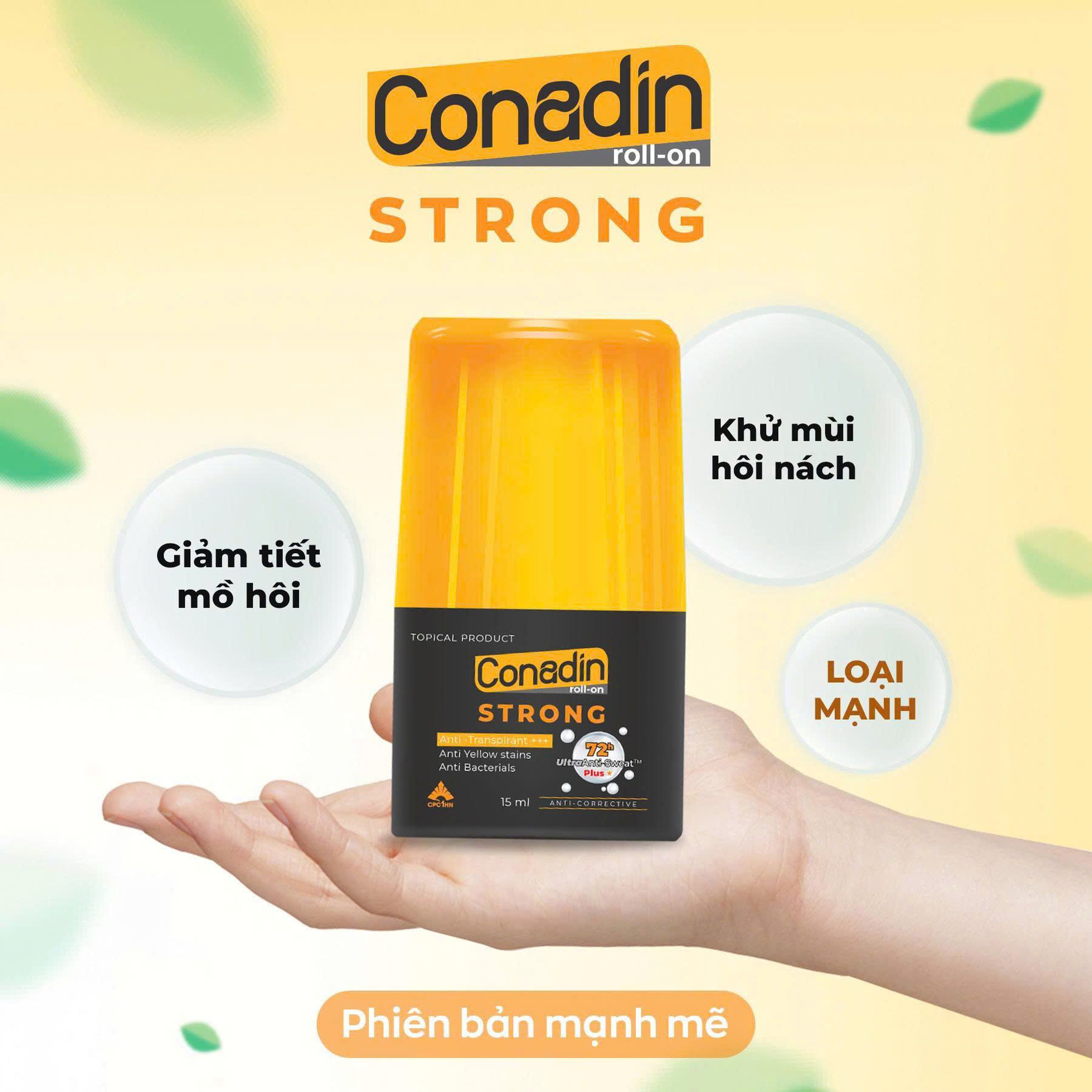 [Phiên bản cải tiến] Lăn Khử Mùi Conadin Roll-on Strong Kiểm Soát Mùi Và Mồ Hôi Chuyên Sâu (Lọ 15ml)
