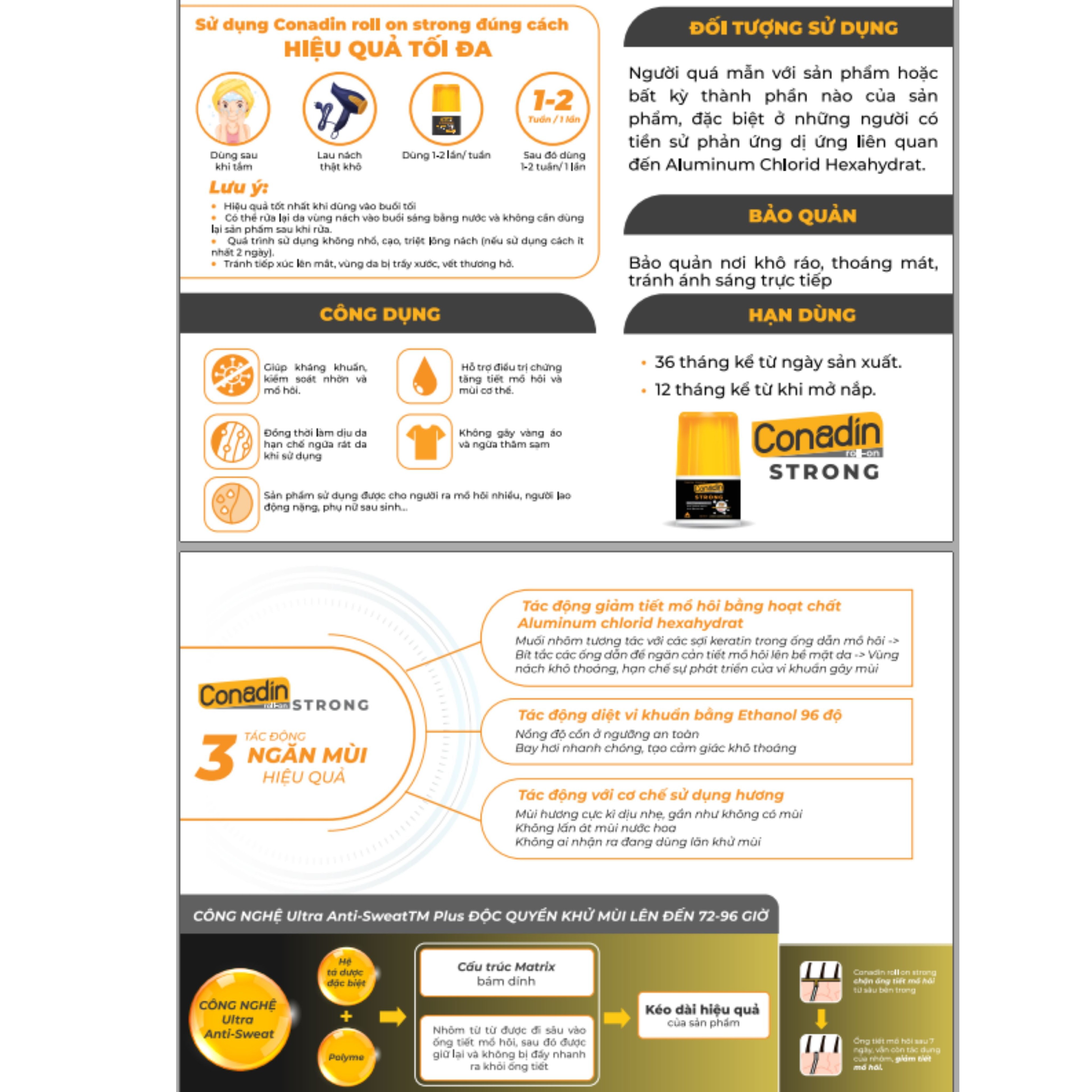 [Phiên bản cải tiến] Lăn Khử Mùi Conadin Roll-on Strong Kiểm Soát Mùi Và Mồ Hôi Chuyên Sâu (Lọ 15ml)