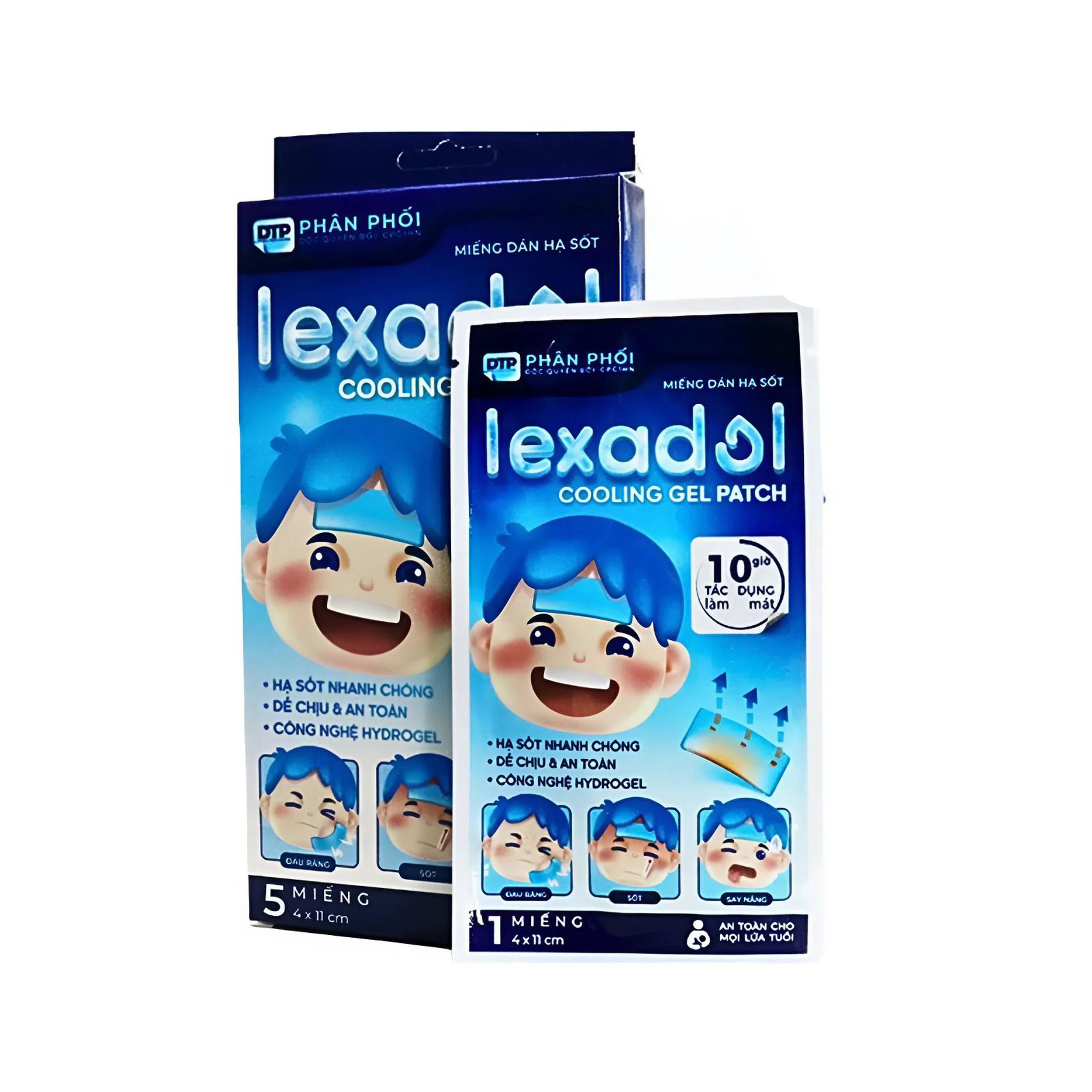 Miếng dán hạ sốt Lexadol Hạ sốt nhanh chóng, hiệu quả tức thì (Hộp 5 miếng)