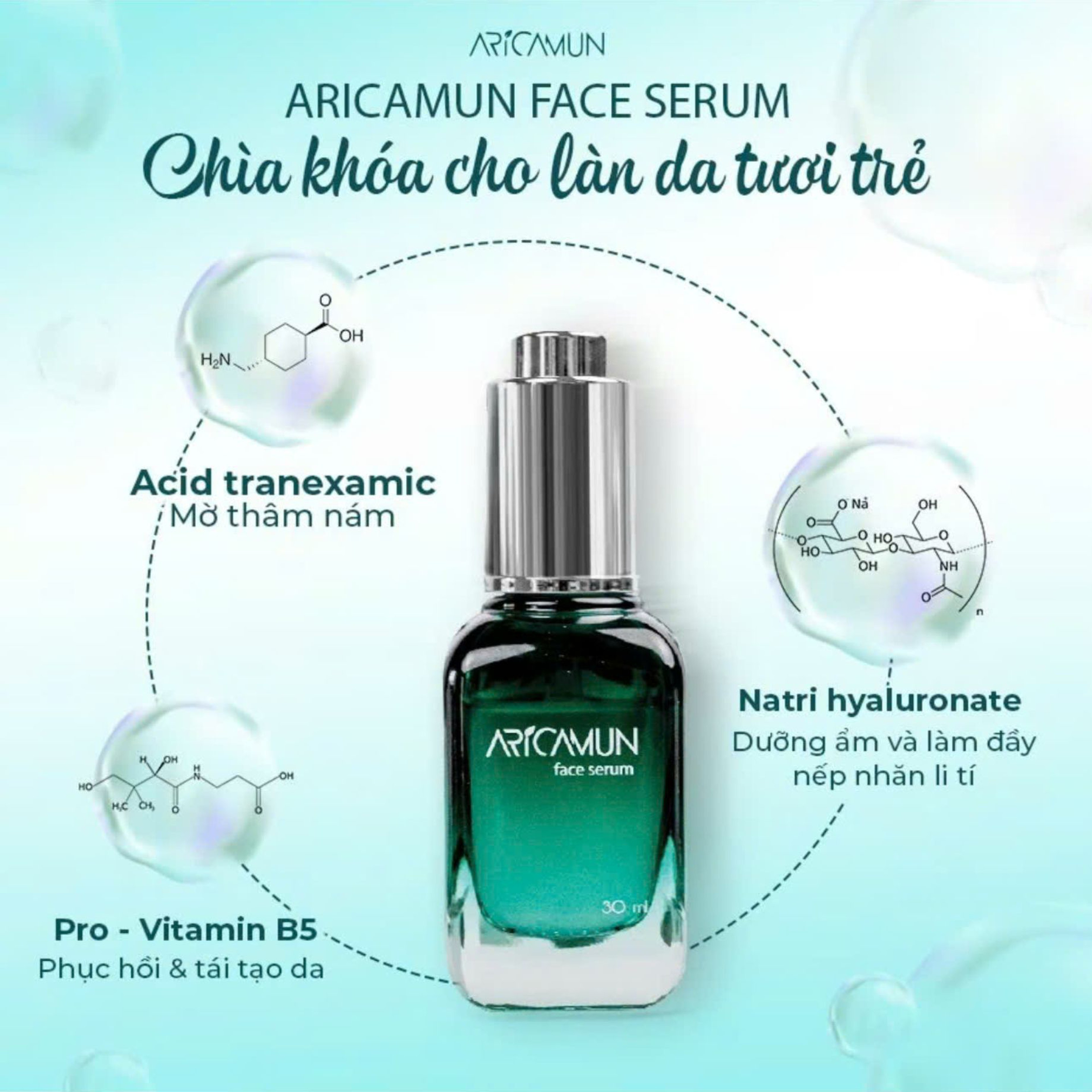 Serum dưỡng ẩm Aricamun cấp nước và hỗ trợ phục hồi da (30ml)