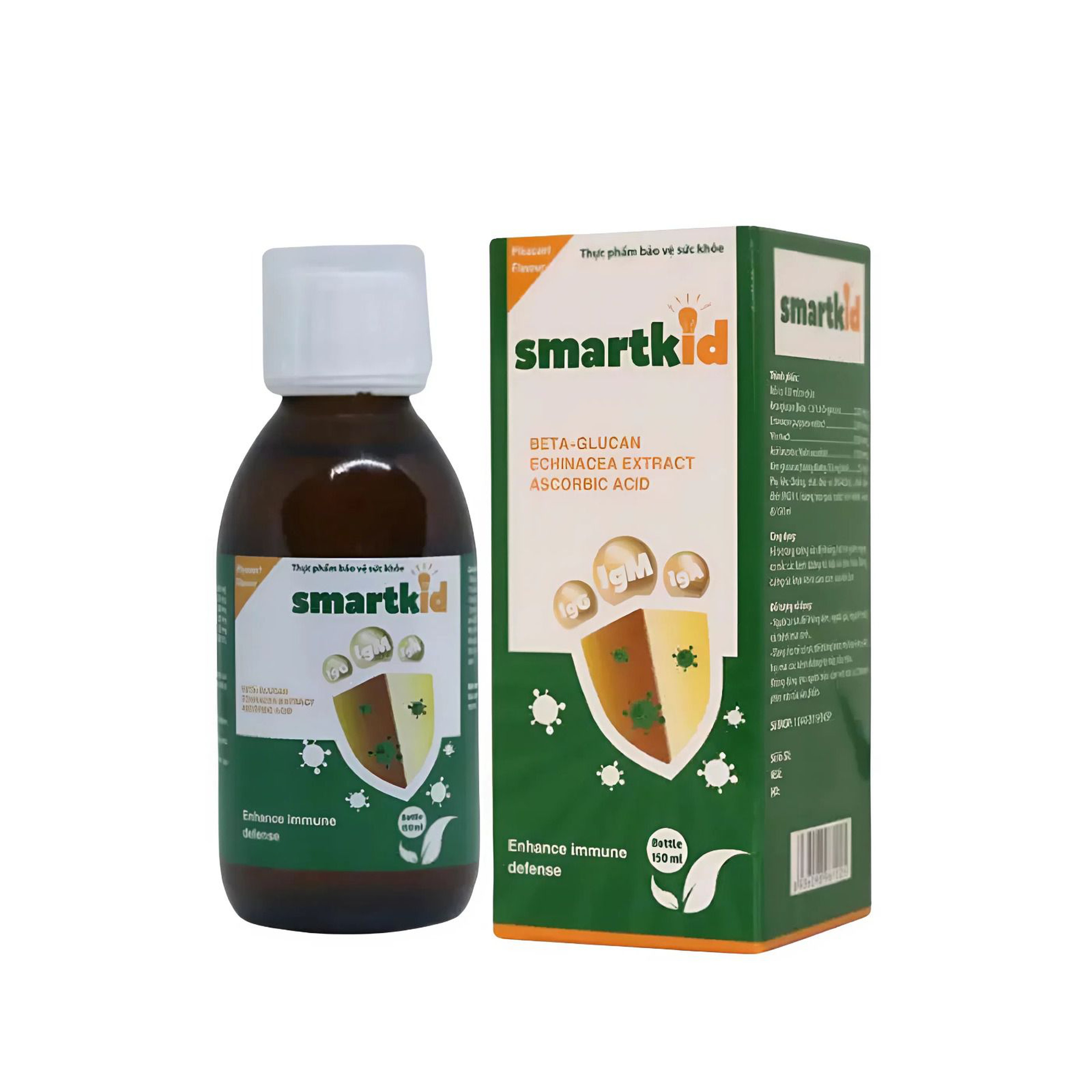Siro Smartkid hỗ trợ tăng cường sức đề kháng, tăng miễn dịch tự nhiên cho cơ thể (Hộp 1 chai 150ml)