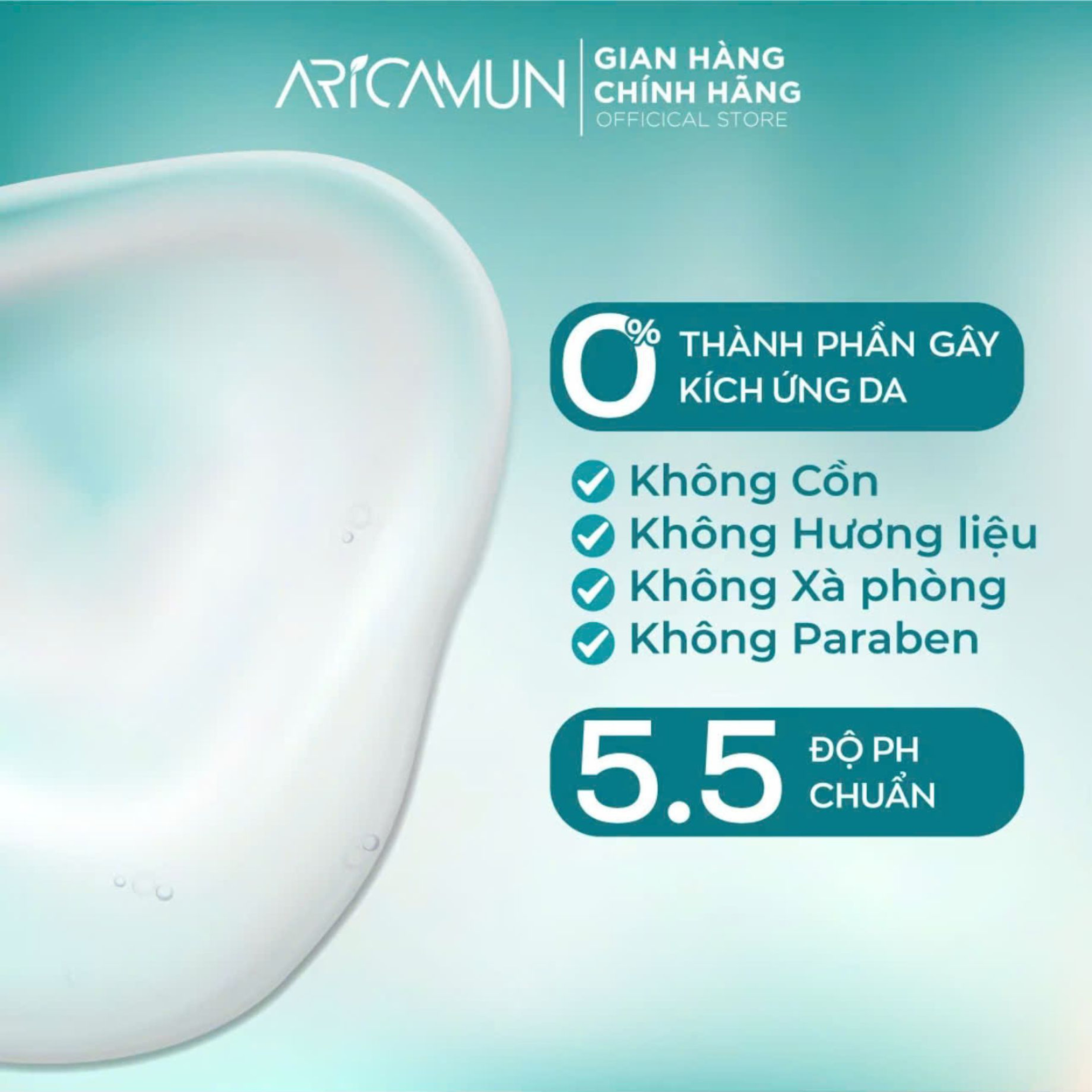 Sữa rửa mặt Aricamun Facial Cleanser Sữa Rửa Mặt Làm Sạch Sâu & Ngừa Mụn Cho Da Nhạy Cảm (100ml)