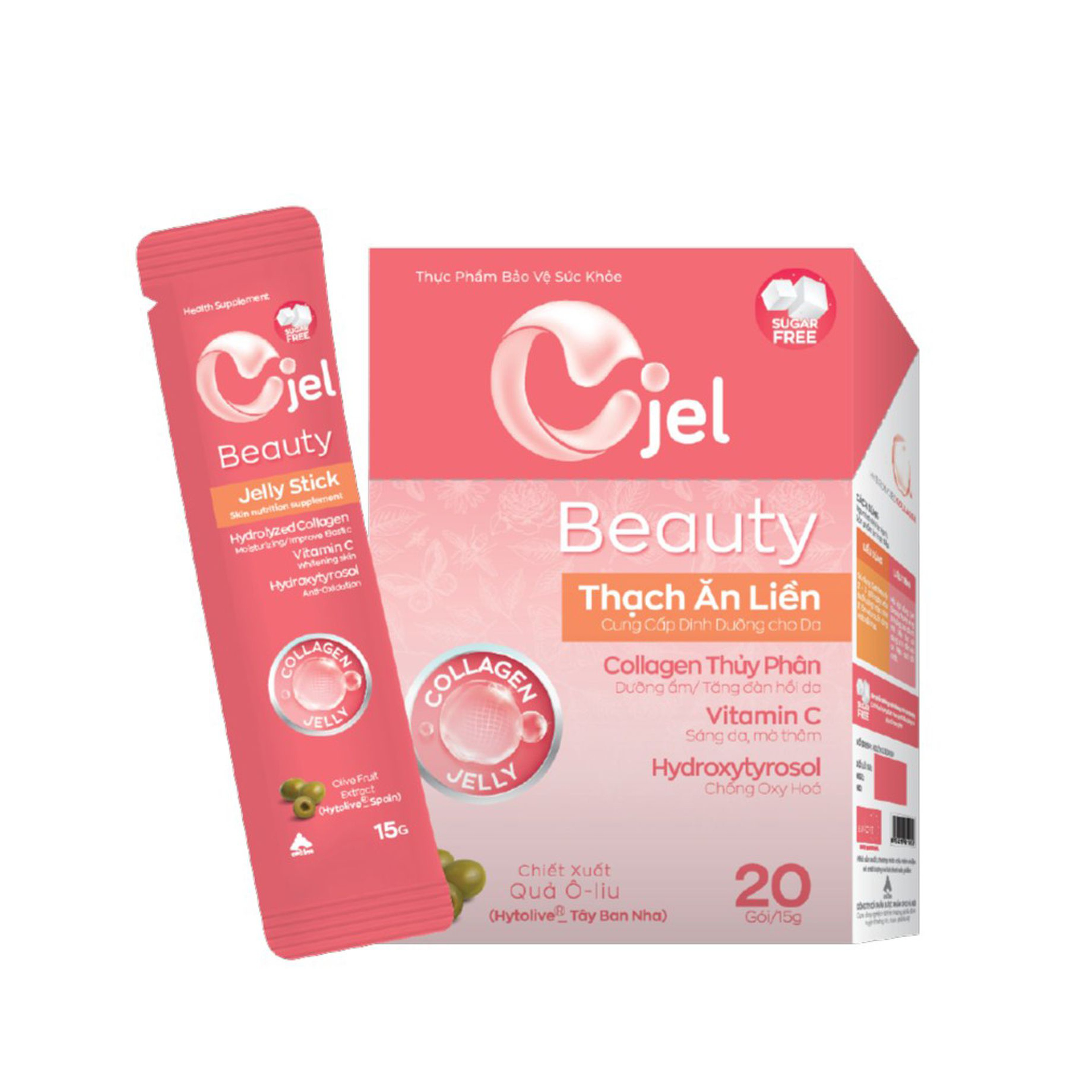 Thạch ăn liền Cjel Beauty tăng cường độ ẩm và đàn hồi cho da (Hộp 20 gói x 15g)