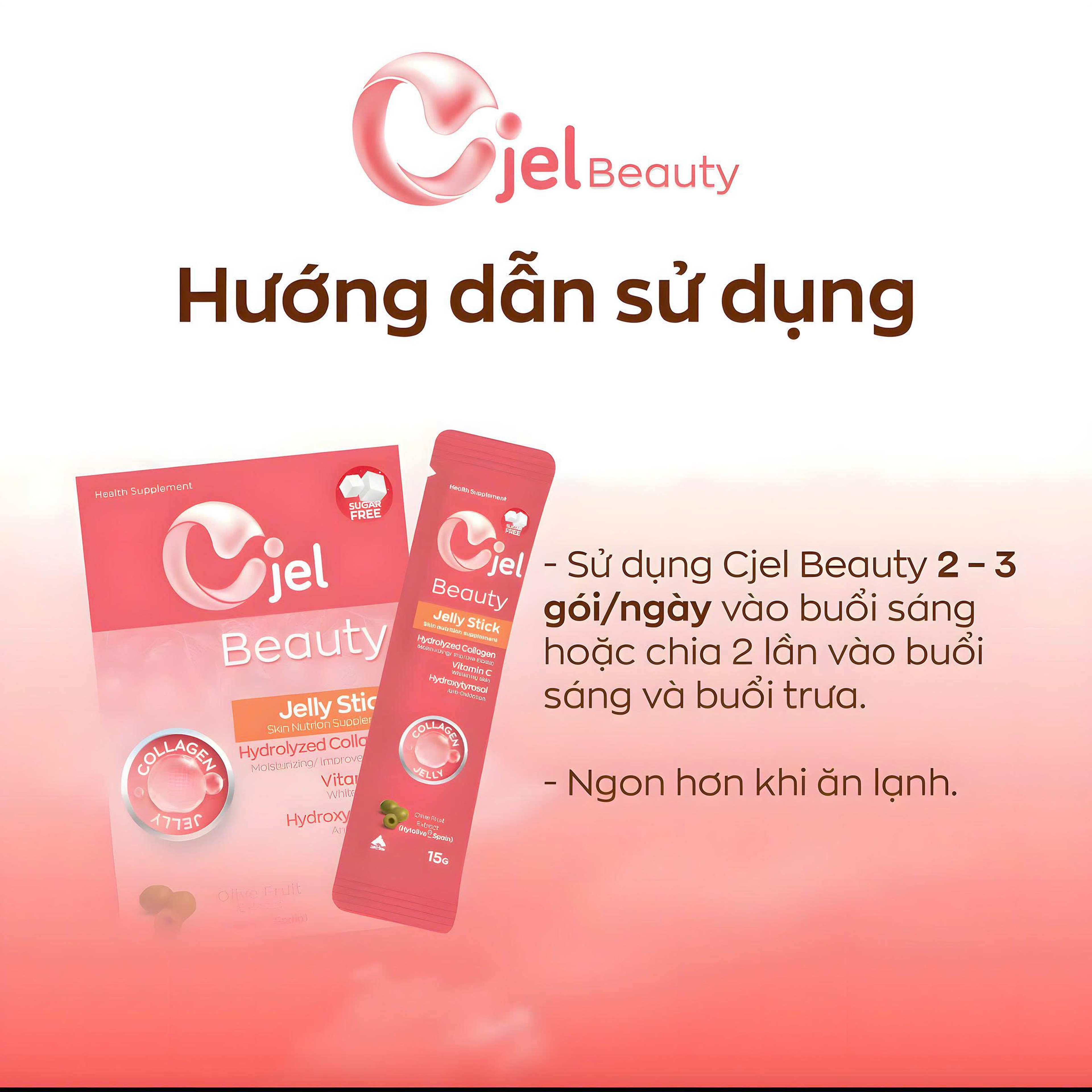 Thạch collagen Cjel Beauty tăng cường độ ẩm và đàn hồi cho da (Hộp 20 gói x 15g)