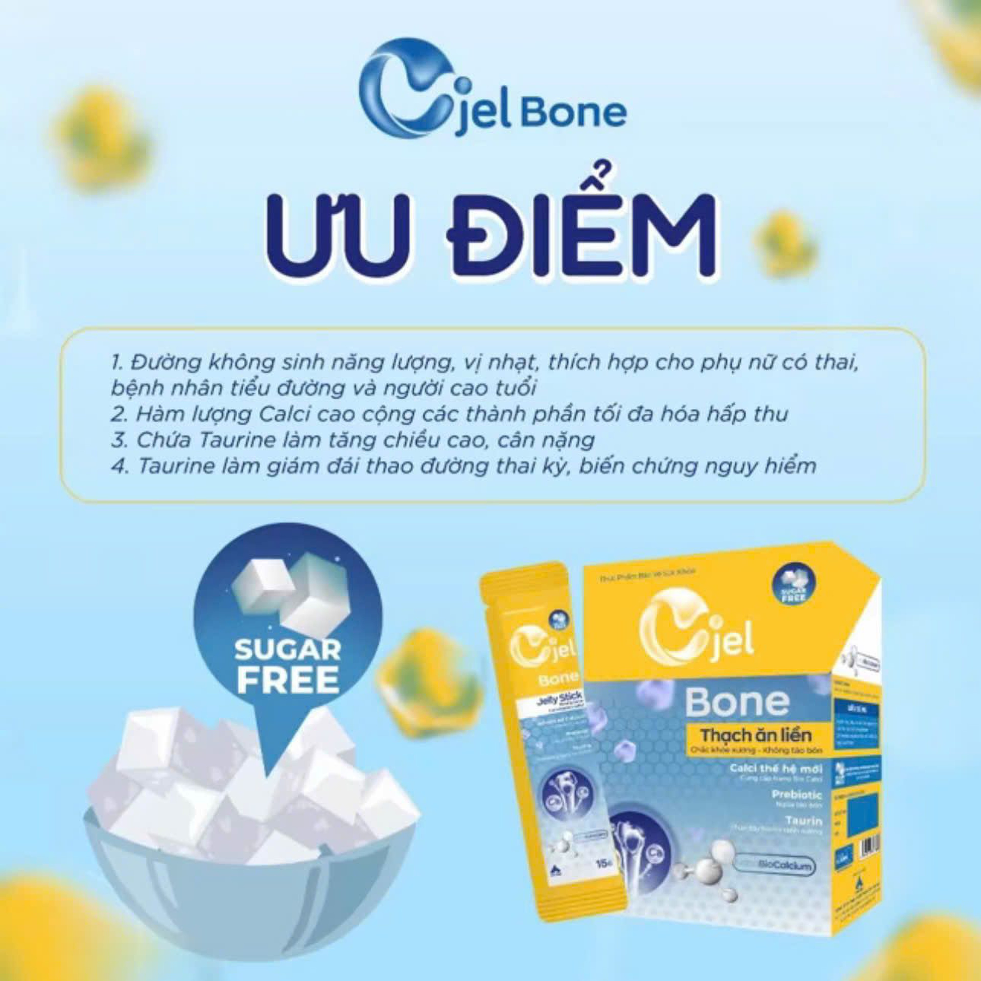 Thạch Bổ Sung Cjel Bone Bổ Sung Canxi Hỗ Trợ Xương Chắc Khỏe Và Giảm Nguy Cơ Loãng Xương (Hộp 20 Gói x 15g)