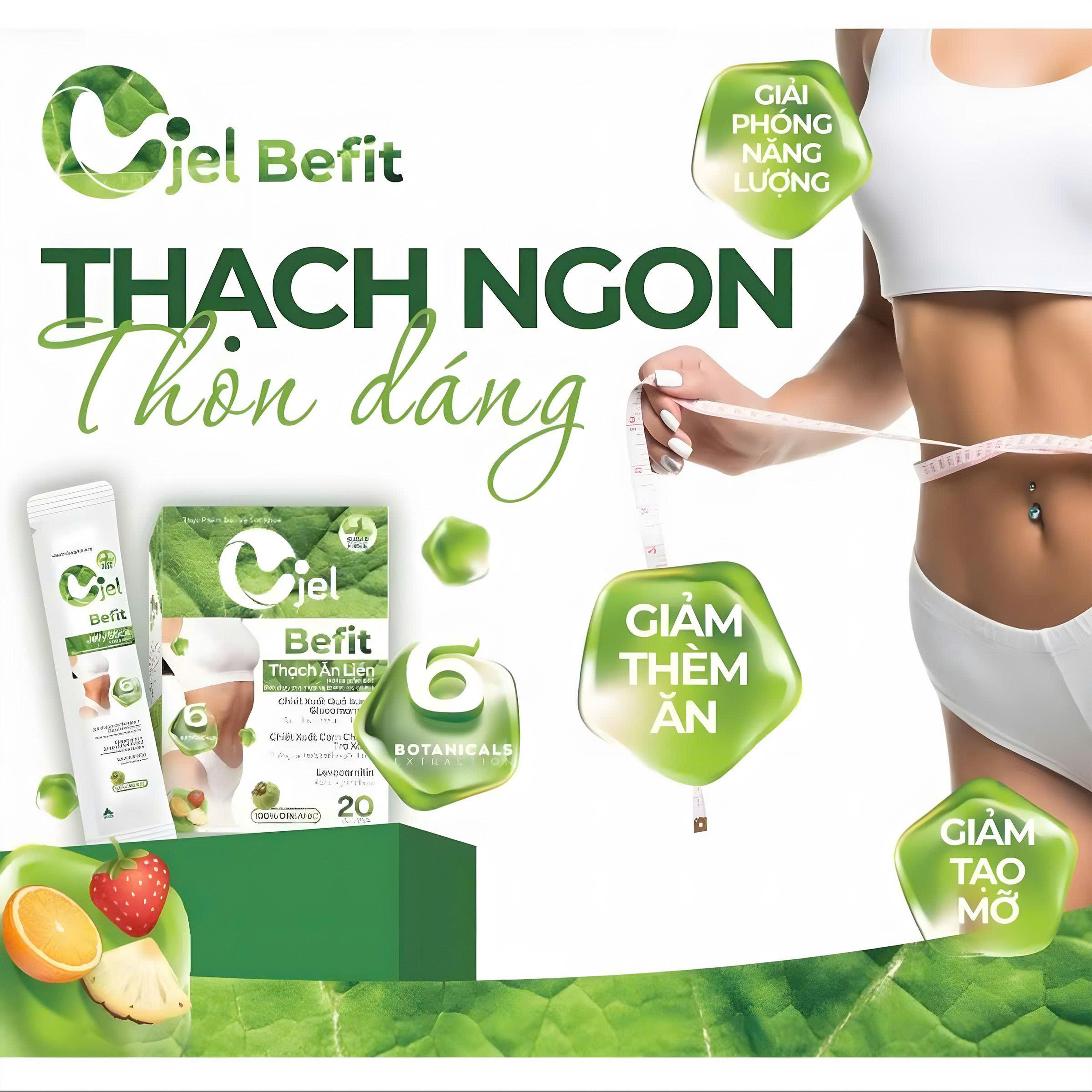 Thạch Cjel Befit hỗ trợ giảm béo,thanh lọc cơ thể an toàn (Hộp 20 gói)
