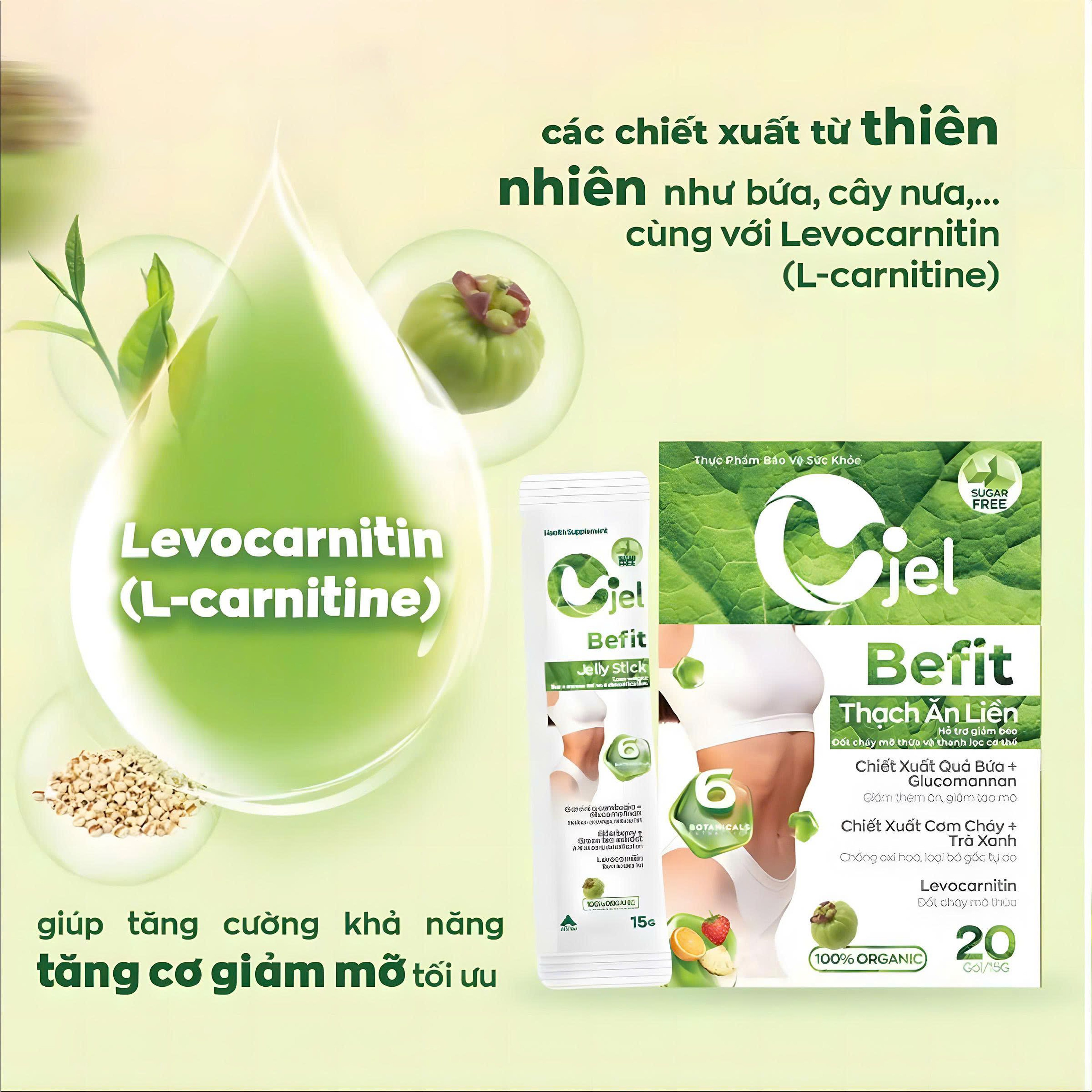 Thạch Cjel Befit hỗ trợ giảm béo,thanh lọc cơ thể an toàn (Hộp 20 gói)