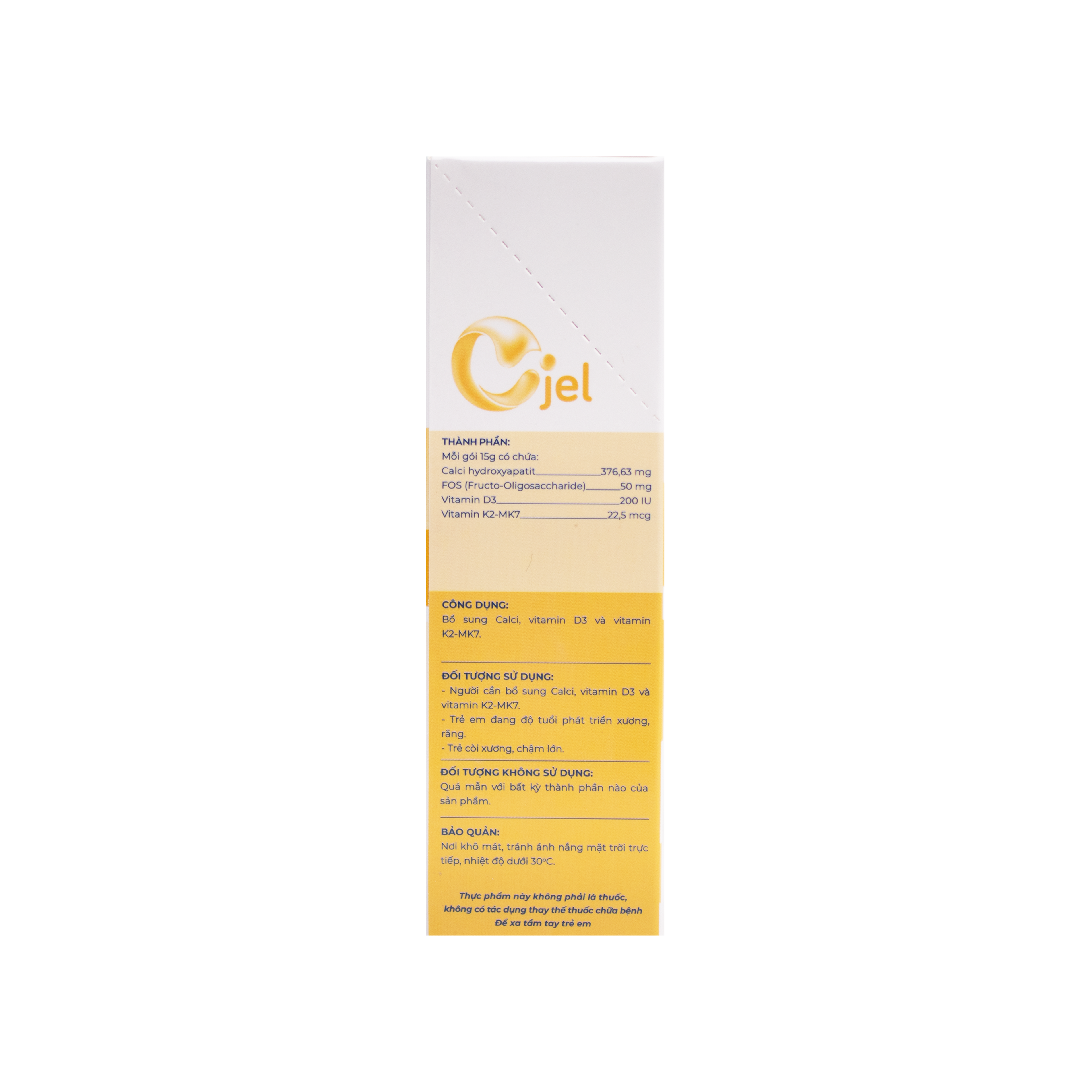 Thanh Dinh Dưỡng Cjel Calci Bổ Sung Canxi, Vitamin D3, Vitamin K2 Giúp Bé Phát Triển Chiều Cao, Tăng Cường Hấp Thu Canxi (Hộp 20 Gói)