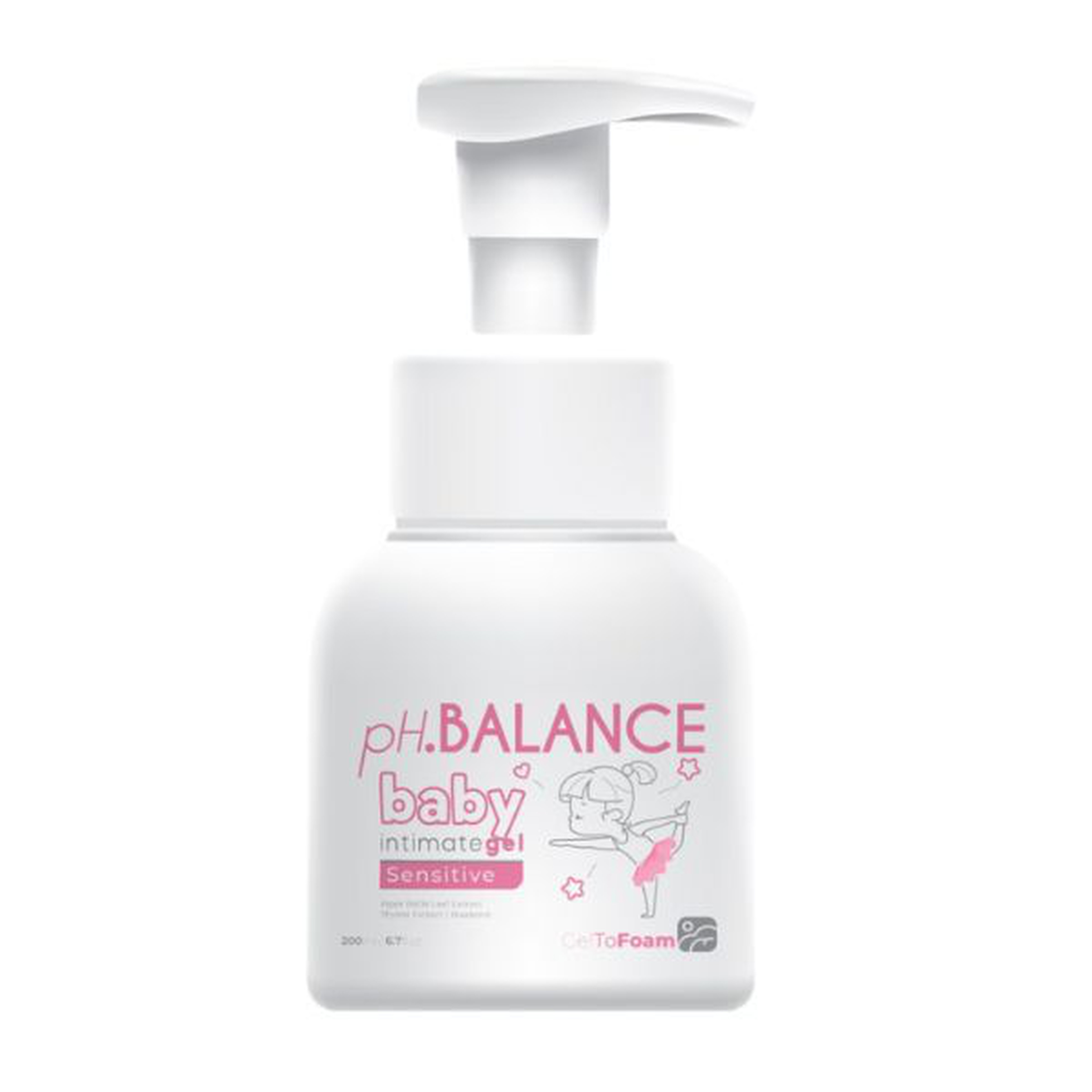 Gel bọt pH Balance Baby Intimate Gel vệ sinh vùng kín dịu nhẹ cho bé (Chai 200ml)